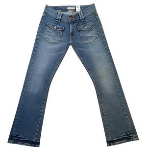 Vintage Levi’s 504 Slouch Flare Jeans Y2K Low Rise Distressed Denim  7 Grunge